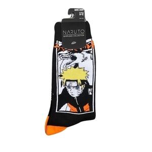 Naruto Shipddun Collection High Cut Socks in Black, Size 8-12​​​​​​​​​